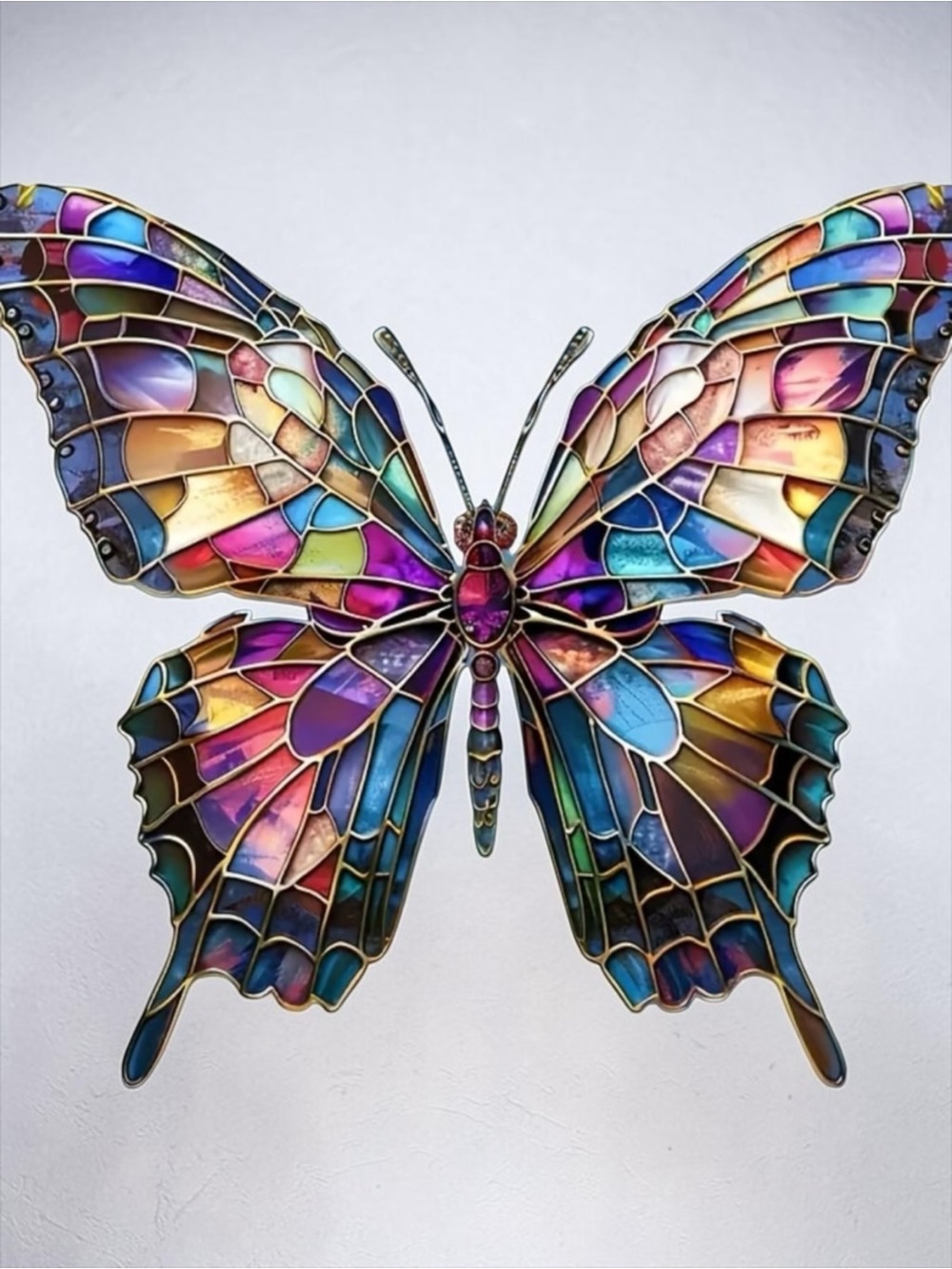 Butterfly Acrylic Suncatcher Window Hanging Stained Glass Look Decor NWT